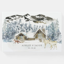 Rustikaler Winter Mountain Wedding Guest Gästebuch
