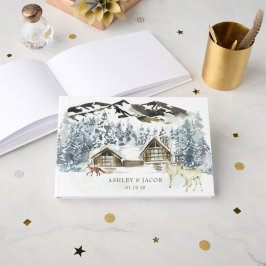 Rustikaler Winter Mountain Wedding Guest Gästebuch