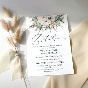 Rustikaler Winter Pinecone Hochzeitskarte Begleitkarte