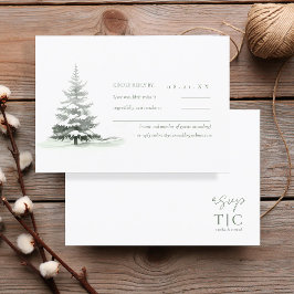 Rustikaler Winter Wedding Forest Green ID1049 RSVP Karte
