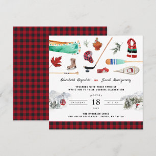 Rustikaler Winterberg Einladung zur Hochzeit von
