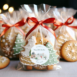 Rustikaler Wintergarten | Weihnachtsfeiertag Runder Aufkleber