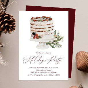 Rustikaler Winterkuchen-Feiertagsfeier Einladung