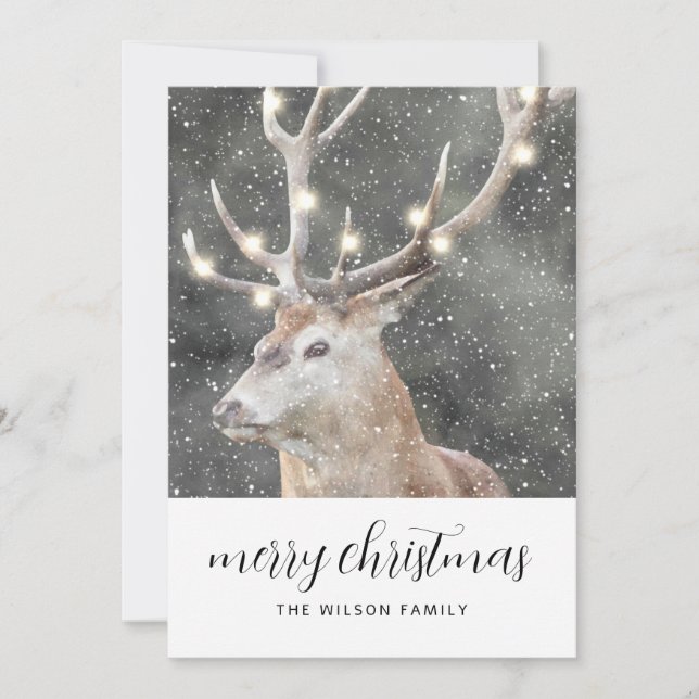 Rustikaler Winterstag Frohe Weihnachten Einladung (Vorderseite)