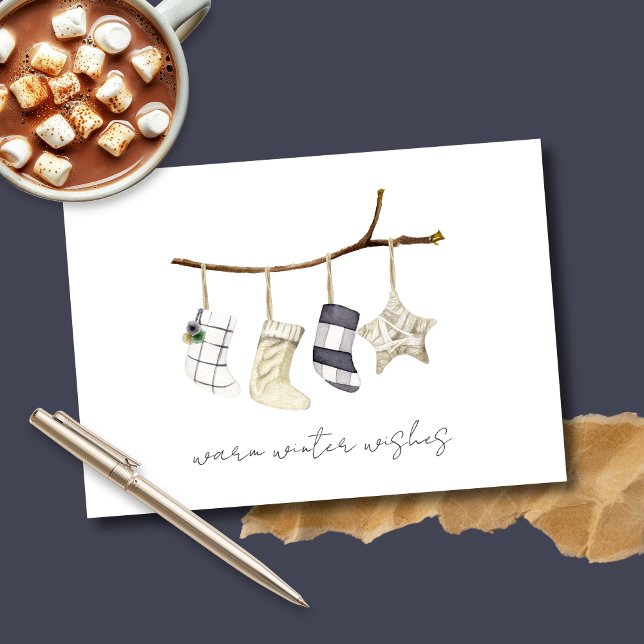 Rustikaler Winterurlaub Feiertagskarte (Rustic Winter Holiday Corporate Cards for Christmas)