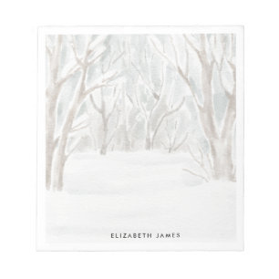 Rustikaler Winterwald Personalisiert Notizblock