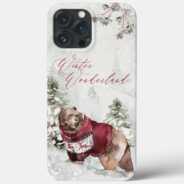 Rustikaler Winterwunderland-Bär im Schnee Case-Mate iPhone Hülle (Rückseite)