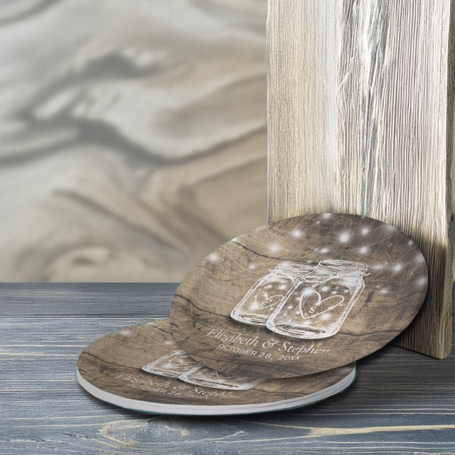 Rustikaler Wood Mason Jar String Lights Polteraben Pappteller (Von Creator hochgeladen)