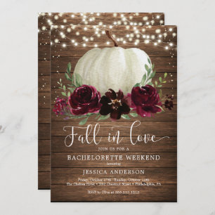 Rustikaler Wood Pumpkin Junggeselinnen-Abschied Ro Einladung