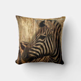 rustikaler Woodgrain Afrika-Safaritier Zebra Kissen