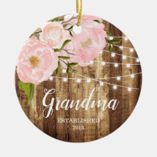 Rustikaler Woodgrain u. rosa neue mit Keramik Ornament