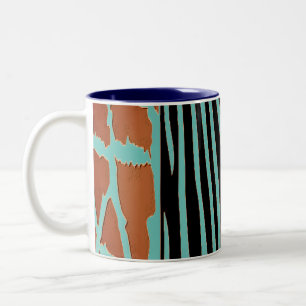 Rustikaler Zebrastreifen Zweifarbige Tasse