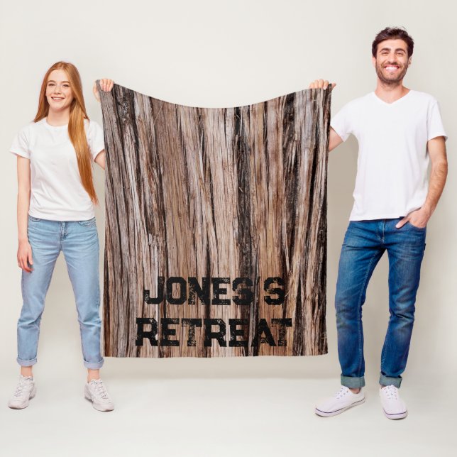 Rustikaler Zedernholz Naturbaum im Freien Muster Fleecedecke (Beispiel)