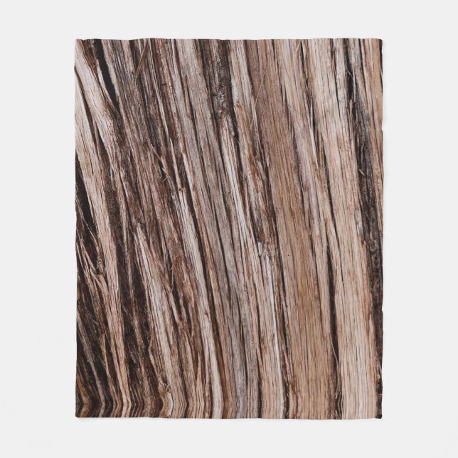 Rustikaler Zedernholz Naturbaum im Freien Muster Fleecedecke (Vorderseite)