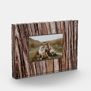 Rustikaler Zedernholz Naturbaum im Freien Muster Fotoblock