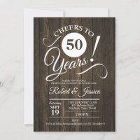 Rustikales 50. Hochzeitstag mit Holzmuster