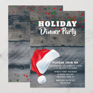 Rustikales Abendessen im Weihnachtsmann Party Einl Einladung