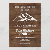 Rustikales Abenteuer Beginnt Kinderdusche Einladun