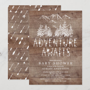 Rustikales Abenteuer erwartet Baby Shower Einladung
