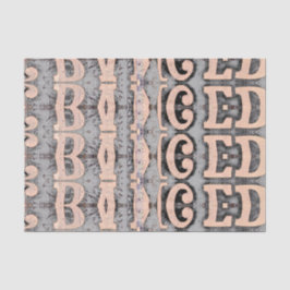Rustikales Abstrakt-Grau-Beige-Skriptmuster Seidenpapier