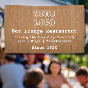 Rustikales Add-Logo-Bar Lounge Restaurant Marketin Banner