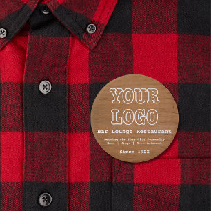 Rustikales Add-Logo-Bar Lounge Restaurant Marketin Button