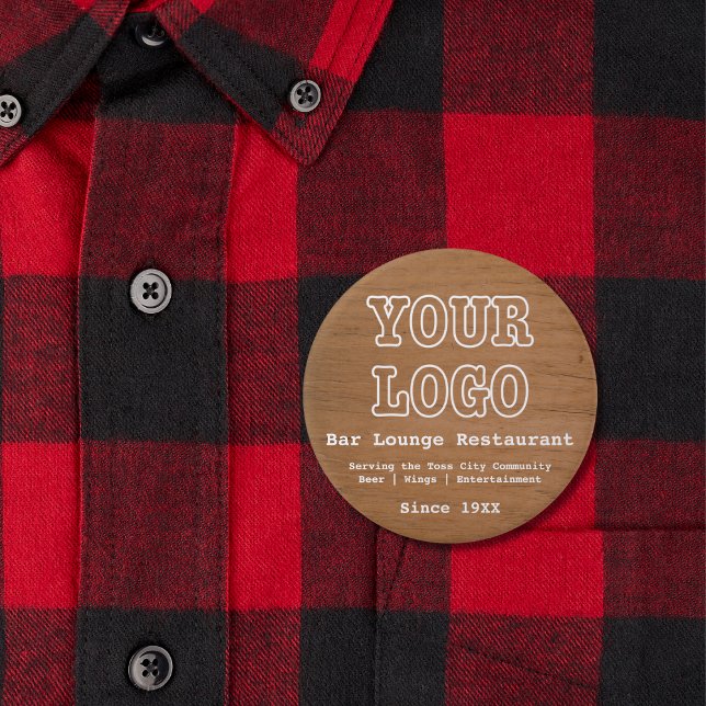 Rustikales Add-Logo-Bar Lounge Restaurant Marketin Button (Von Creator hochgeladen)