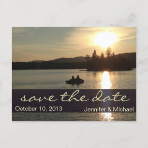 Rustikales Adirondack Mountain Lake Save the Date Ankündigungspostkarte