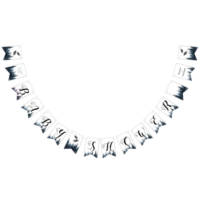 Rustikales Adventure Baby Babydusche Wimpelkette (Alle)