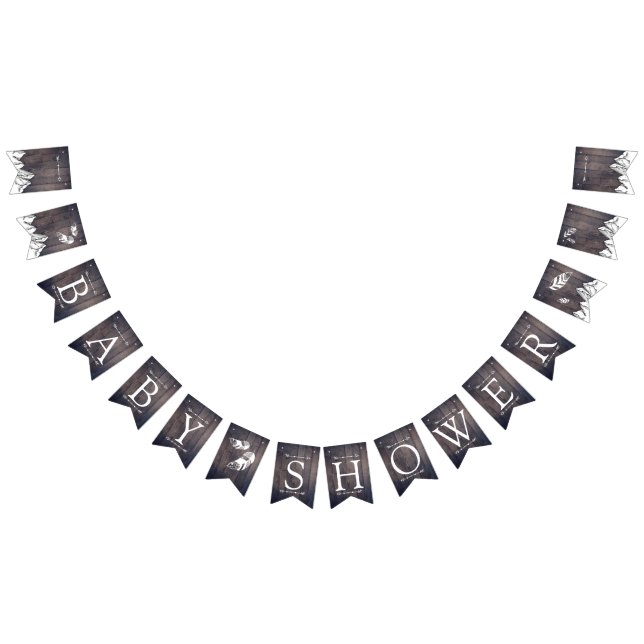 Rustikales Adventure geschlechtsneutral Babydusche Wimpelkette (Alle)