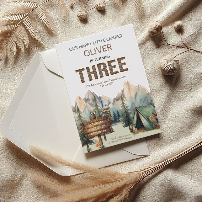 Rustikales Adventure Happy Camper Einladung (Von Creator hochgeladen)
