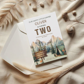 Rustikales Adventure Happy Camper Zweiter Geburtst Einladung