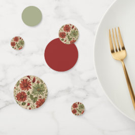 Rustikales Alter Grün & Burgund Rote Flora Herbst Konfetti