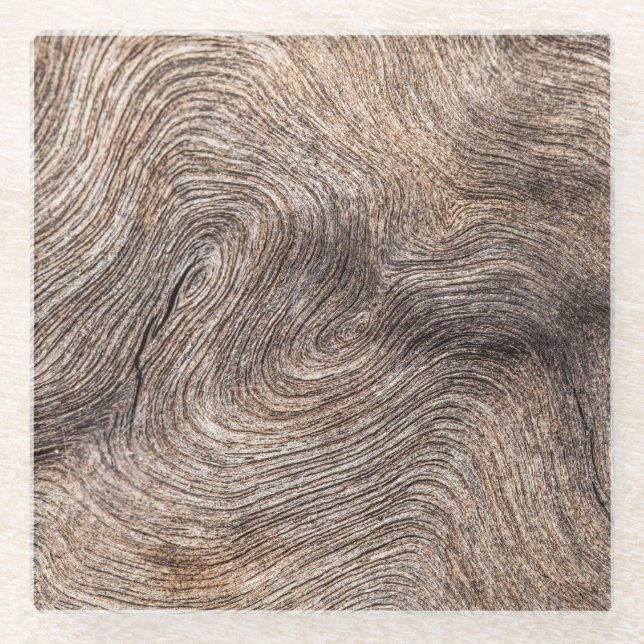 Rustikales altes Holz, texturierter Hintergrund Glasuntersetzer (Vorderseite)