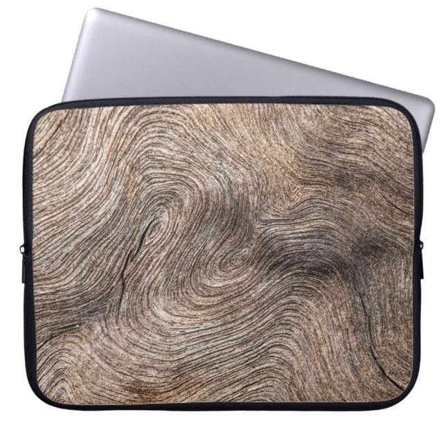 Rustikales altes Holz, texturierter Hintergrund Laptopschutzhülle (Vorderseite)