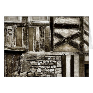 Rustikales altes Holz und Gebäude aus Stein