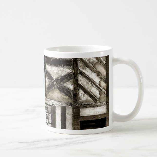 Rustikales altes Holz und Stein-Gebäude Kaffeetasse (Rechts)