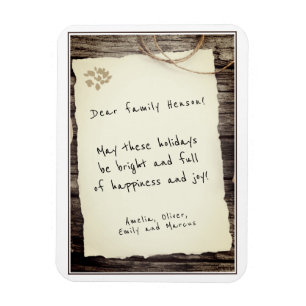 Rustikales altes Papier frohe Weihnachtskrippe Url Magnet