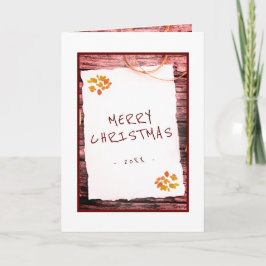 Rustikales altes Papier frohe Weihnachtsschrift Feiertagskarte