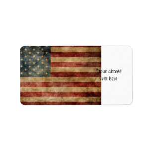 rustikales Americana, USA-Flagge, Grunge, Vintag, Adressaufkleber