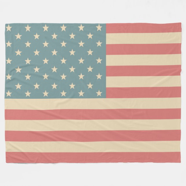 Rustikales amerikanisches Flag Fleece Blanket-Gesc (Vorderseite (Horizontal))