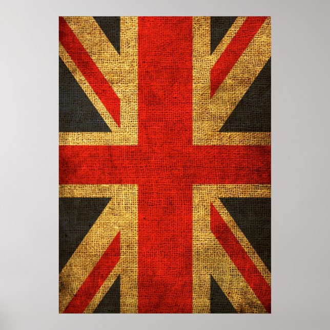 Rustikales antikes Union Jack Pattern Poster (Vorne)