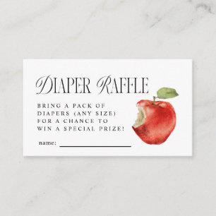 Rustikales Apple Diaper Raffle Ticket Begleitkarte