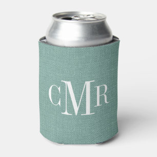 Rustikales Aqua Classic Monogramm Dosenkühler