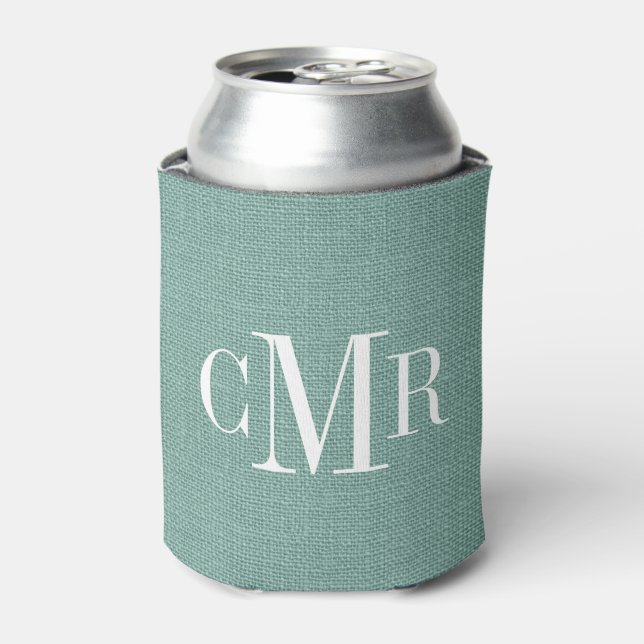 Rustikales Aqua Classic Monogramm Dosenkühler (Kanne Vorderseite)