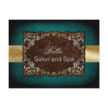 Rustikales Aqua Gold Business DankeYouCards