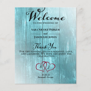 Rustikales Aquamarin-Hochzeitsprogramm