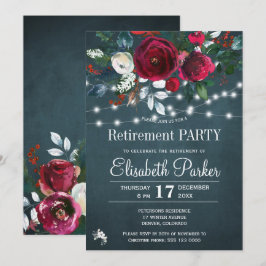 Rustikales Aquarellblütenwinterland Party Einladung