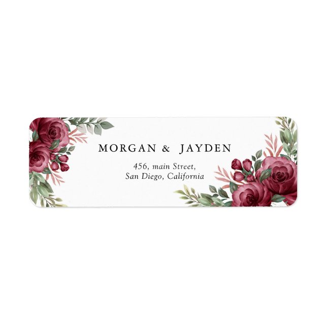 Rustikales Aquarellpastellfarben Maroon Bloom Adre (Vorne)