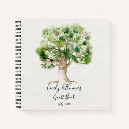 Rustikales Arboretum Oak Tree Monogram Guest Book Notizbuch